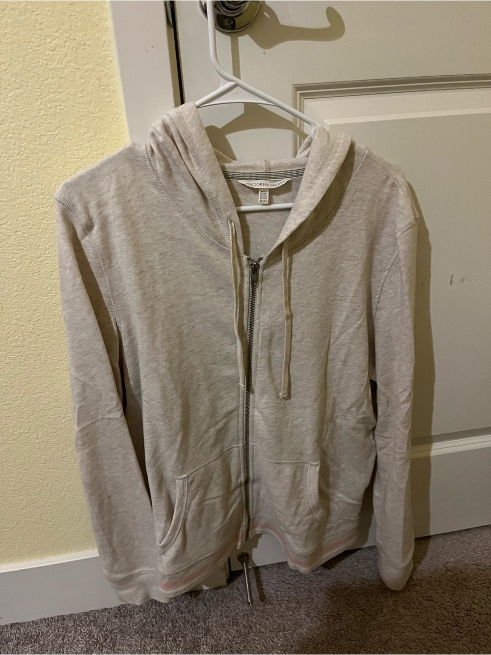 Victoria's Secret Beige Zip-Up Hoodie Jacket